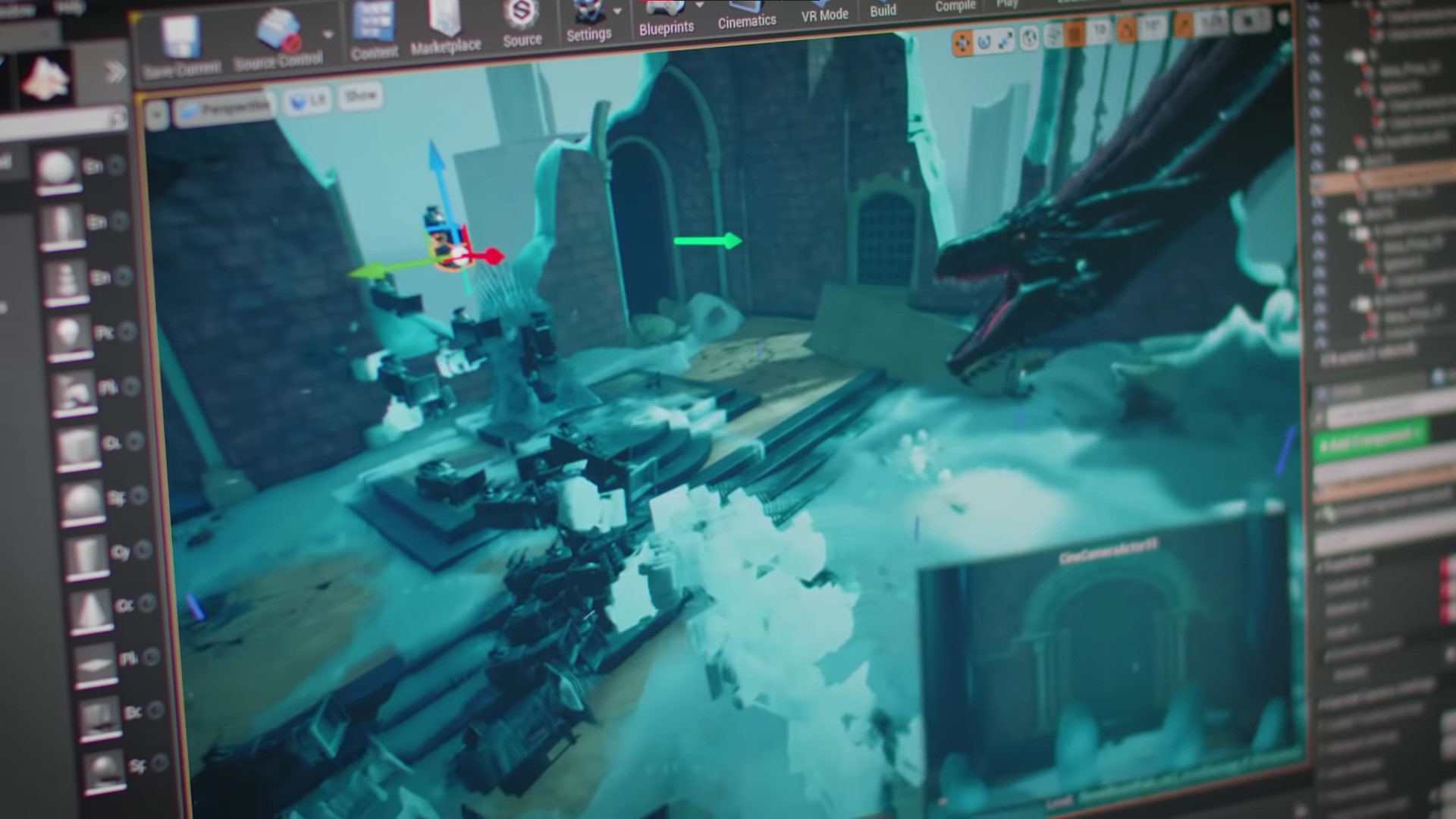 Scena z "Gry o Tron" pokazana od zaplecza w Unreal Engine 