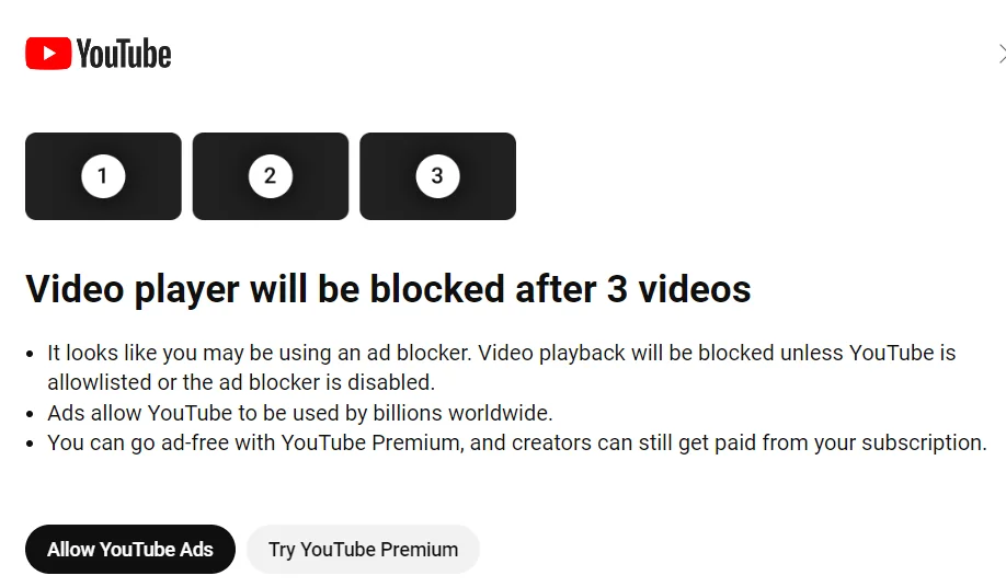 YouTube adblock