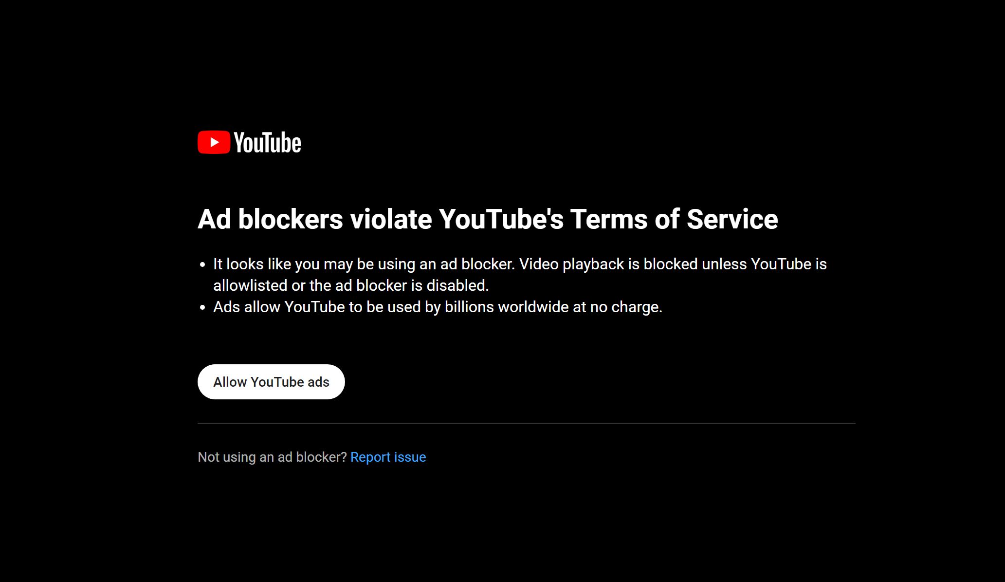 YouTube vs adblock