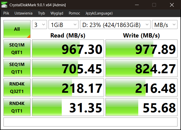 Test CrystalDiskMark