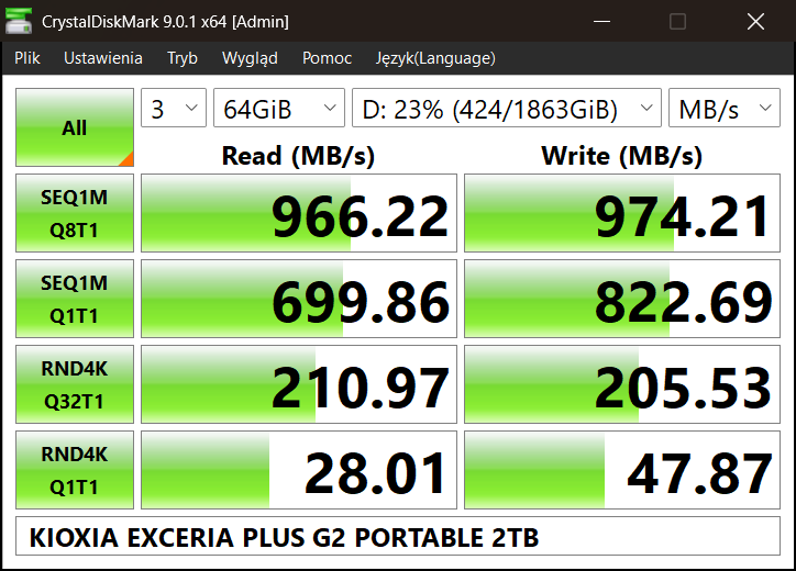 Test CrystalDiskMark