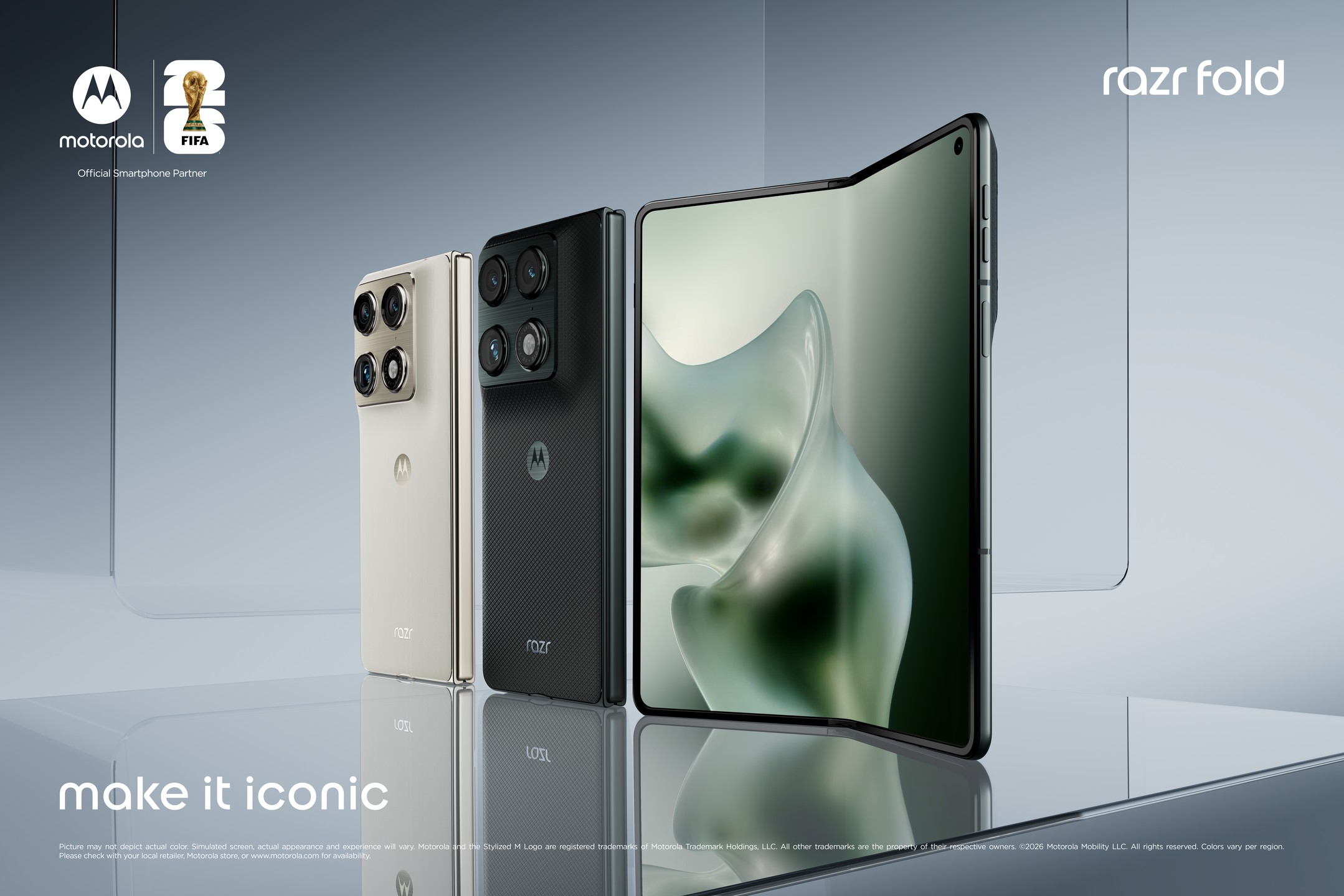 motorola razr fold - PANTONE Blackened Blue (czarny) oraz PANTONE Lily White (perłowy)