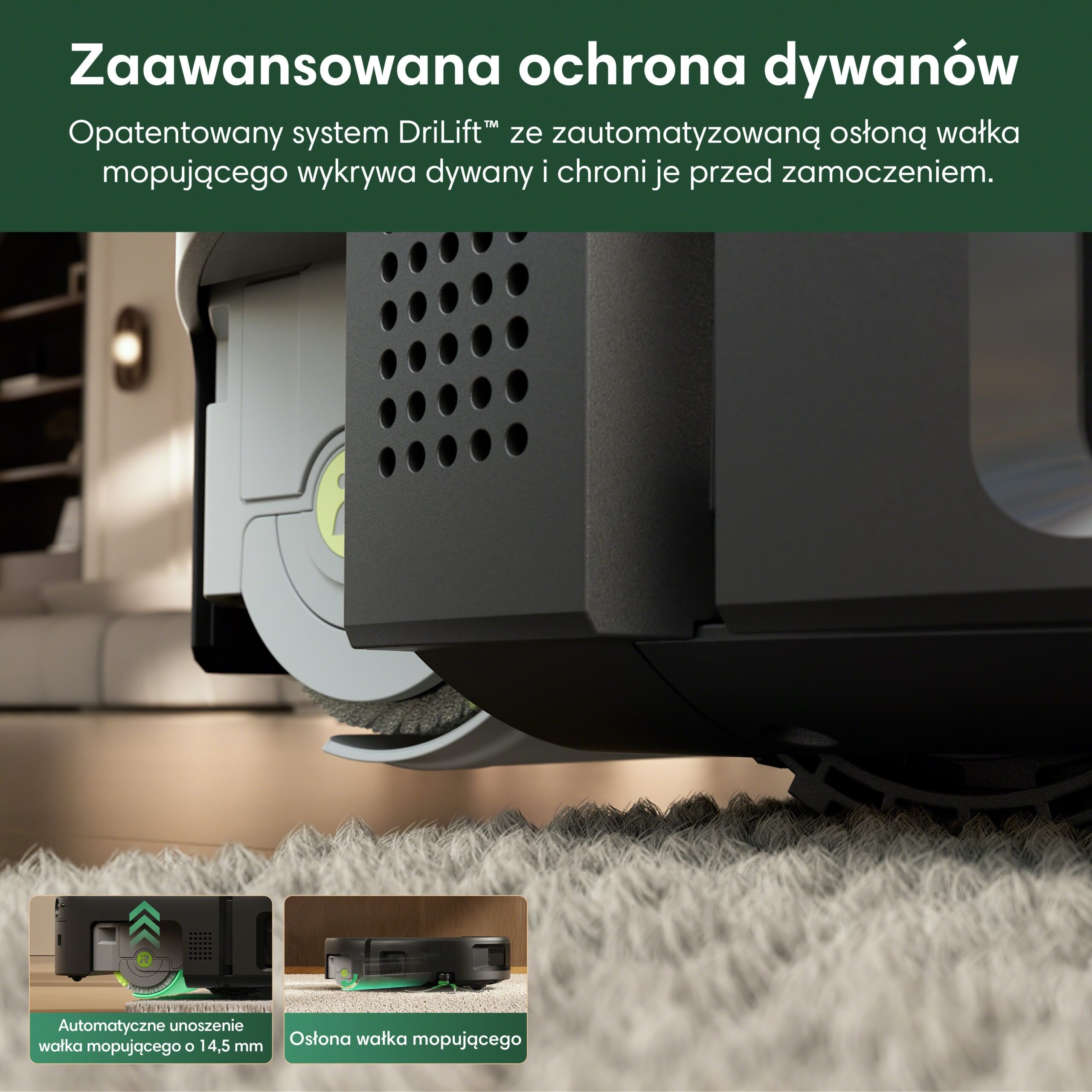 iRobot Roomba Max 876 Combo - ochrona dywanów