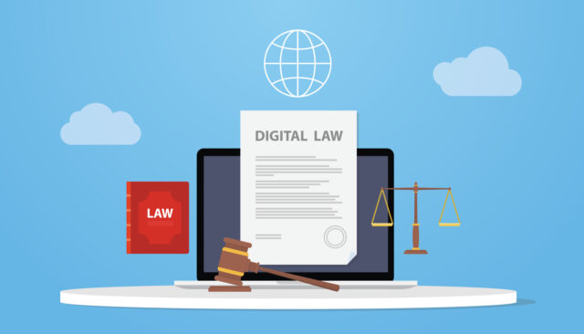 Grafika odzwierciedlająca prawo dotyczące cyfrowego świata