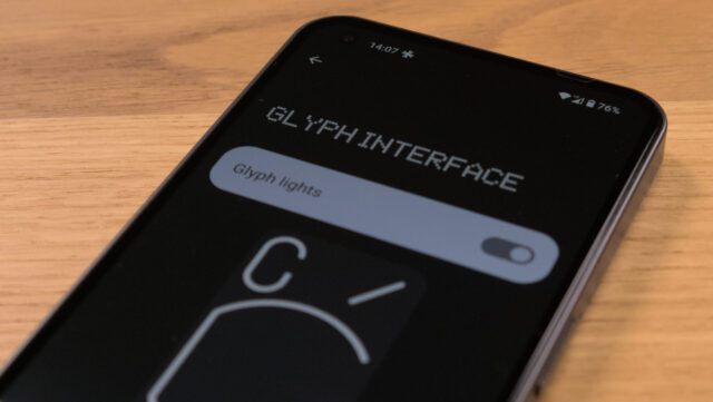 ustawienia Glyph Interface w Nothing Phone 1 